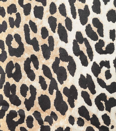 Shop Ganni Dufort Leopard-printed Silk Slip Dress