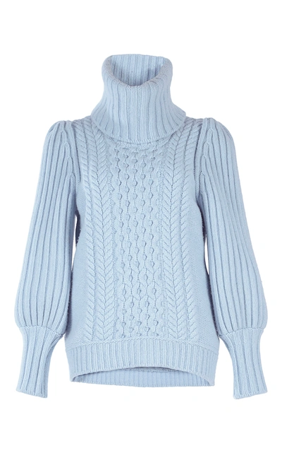 Temperley London Shade Cable-knit Sweater In Blue