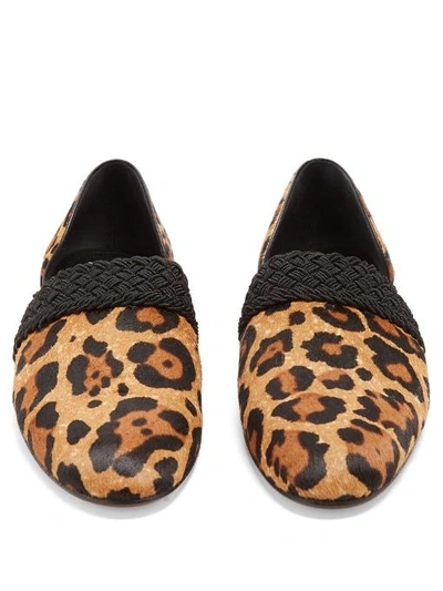 Loewe Flex Leopard-print Leather Loafers | ModeSens