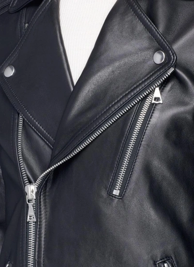 Shop Theory 'hilvan' Lambskin Leather Long Biker Jacket