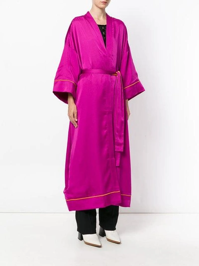Shop Iil7 Lace Up Kimono Cardigan In Pink