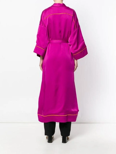 Shop Iil7 Lace Up Kimono Cardigan In Pink