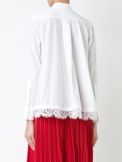 Shop Sacai Lace Hem Shirt - White