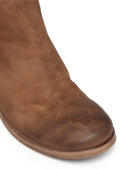 Shop Marsèll 'listo' Distressed Buffed Leather Ankle Boots In Brown