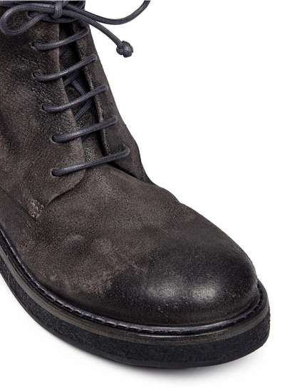 Shop Marsèll 'parrucca' Distressed Leather Mid Calf Boots