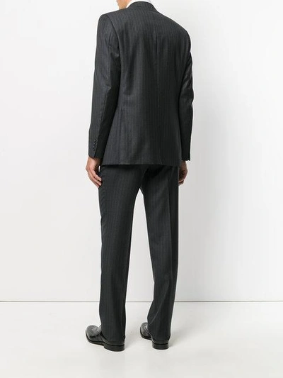 Shop Canali Classic Drop 6 Pinstripe Suit - Grey