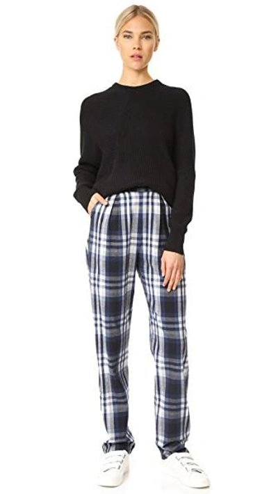 Shop 3x1 Pajama Pants In Blue & White Plaid