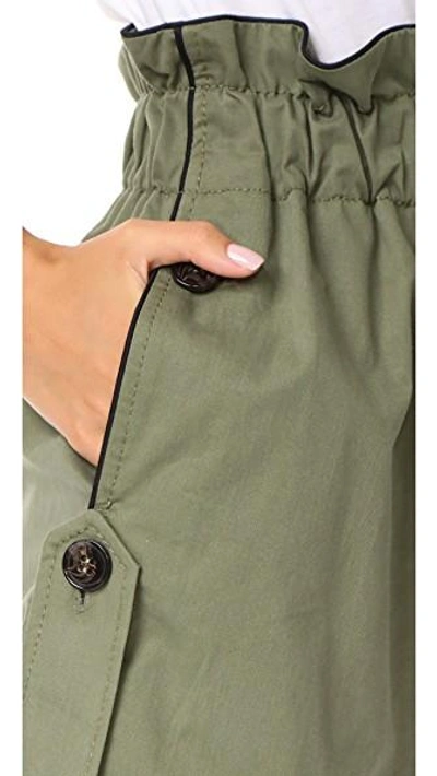 Shop Ganni Fabre Shorts In Army