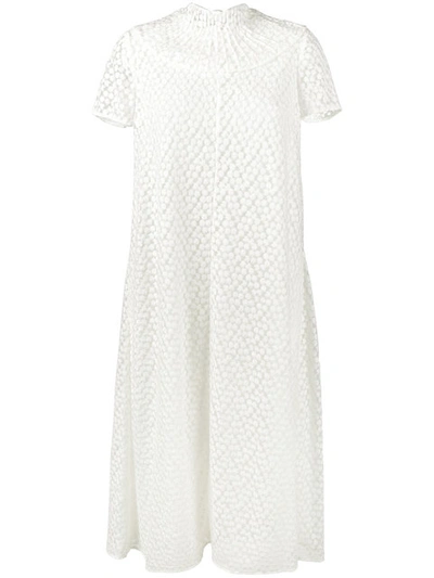 Emilia Wickstead Cecilia Short Sleeve Embroidered Dress In White