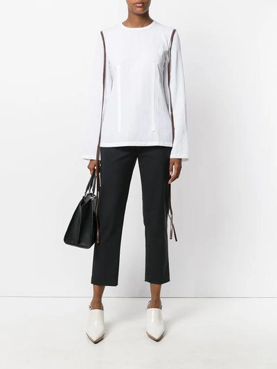 Shop Jw Anderson Wide Sleeve Top In White