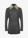 Alexander Mcqueen Shearling Collar Check Jacket