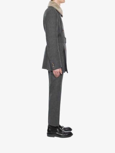 Alexander Mcqueen Shearling Collar Check Jacket
