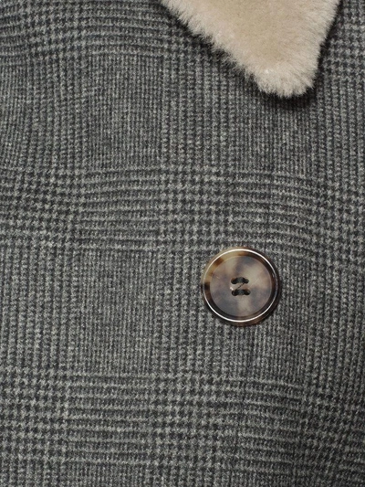 Alexander Mcqueen Shearling Collar Check Jacket