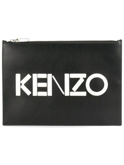 Kenzo Pochette Logo In Black Leather