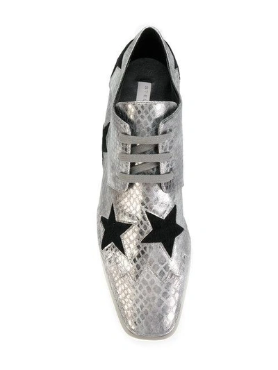 Shop Stella Mccartney Elyse Lace Up Shoes In Grey