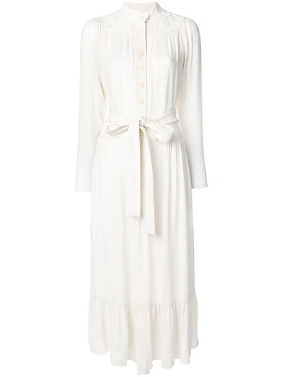 Chloé Long-sleeved Crêpe Jumpsuit In White