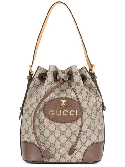 Gucci Vintage GG Supreme Monogram Hobo Bag Brown