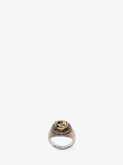 Alexander Mcqueen Tooth Ring In Amber Gold