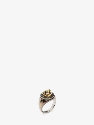 Shop Alexander Mcqueen Tooth Ring In Amber Gold