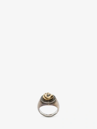 Shop Alexander Mcqueen Tooth Ring In Amber Gold