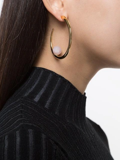 Shop Khiry Sphere Detail Hoop Earrings - Metallic