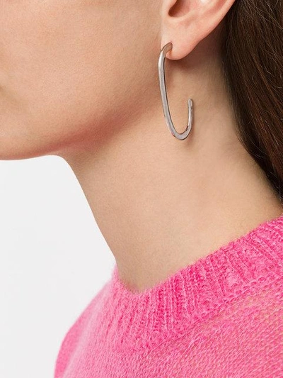 Shop Maya Magal Oval Hoop Earrings In Metallic