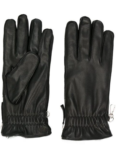 Shop Dsquared2 Zipped Gloves - Black