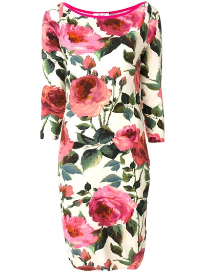 Blugirl Roses Print Fitted Dress