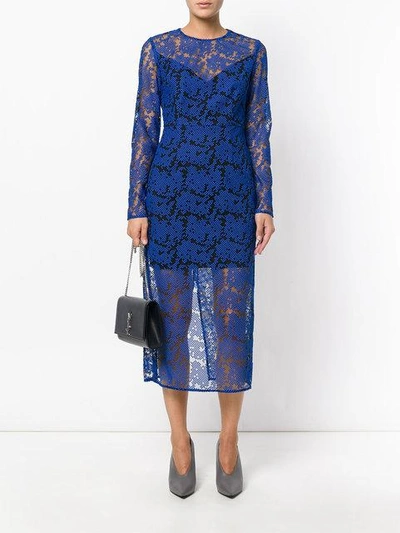 Shop Diane Von Furstenberg Lace Midi Dress In Blue