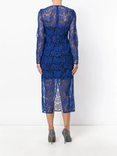 Shop Diane Von Furstenberg Lace Midi Dress In Blue