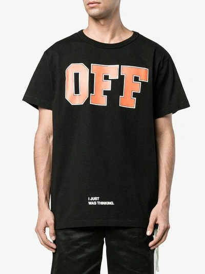 Shop Off-white Off Printed T Shirt - Black