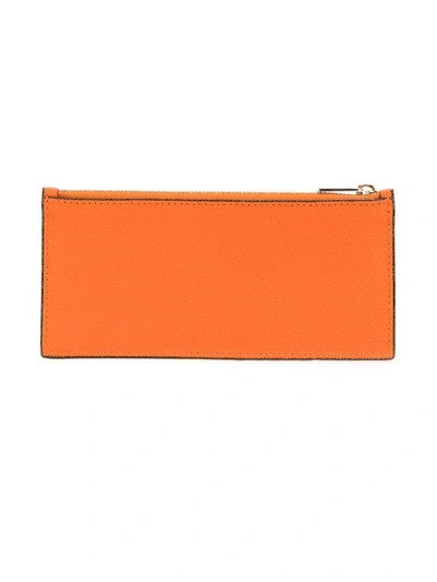 Shop Valextra Card Holder Zip Wallet - Yellow