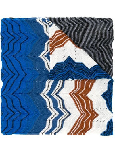 Shop Missoni Zigzag Knitted Scarf - Multicolour