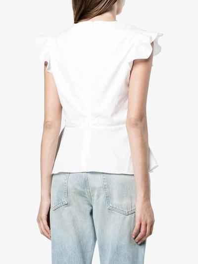 Shop Peter Pilotto Sleeveless Embroidered Peplum Top In White