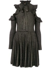 ELIE SAAB ribbed knit cold shoulder dress,890212211368