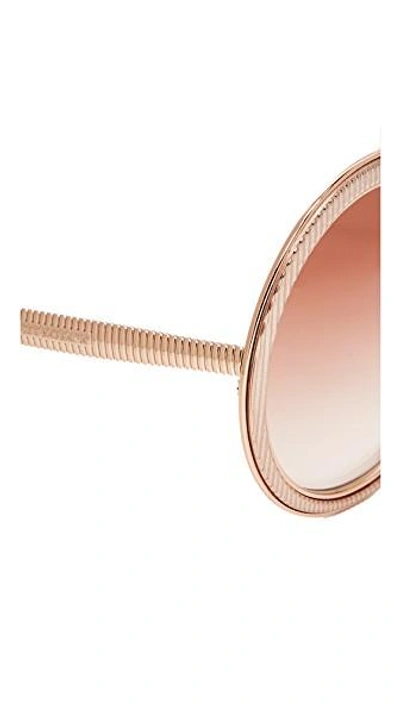 Shop Dolce & Gabbana Grosgrain Round Sunglasses In Pink Gold/pink