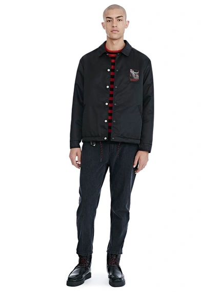 Shop Alexander Wang Slow And Steady Patch Coach's Jacket In Black