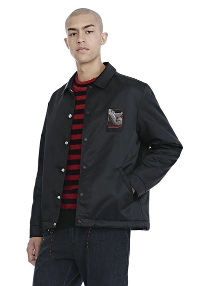Shop Alexander Wang Slow And Steady Patch Coach's Jacket In Black
