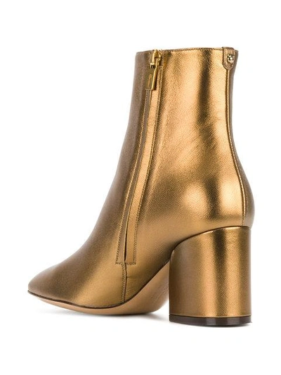 Shop Ferragamo Wave Leather Ankle Boots In Metallic