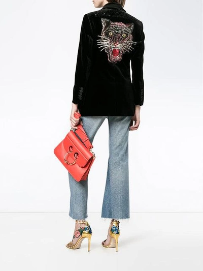 Shop Gucci Tiger Sequin Embellished Velvet Blazer