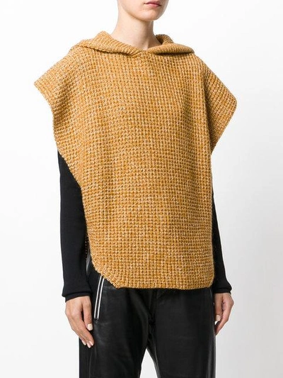 Shop See By Chloé Hooded Poncho Sweater In Yellow