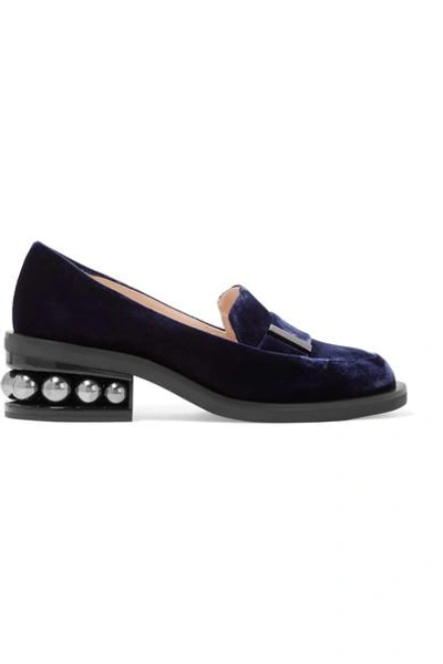 Shop Nicholas Kirkwood Casati Embellished Velvet Loafers
