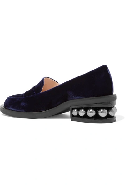 Shop Nicholas Kirkwood Casati Embellished Velvet Loafers