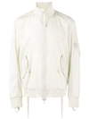 Helmut Lang Strap Detail Bomber Jacket In Neutrals