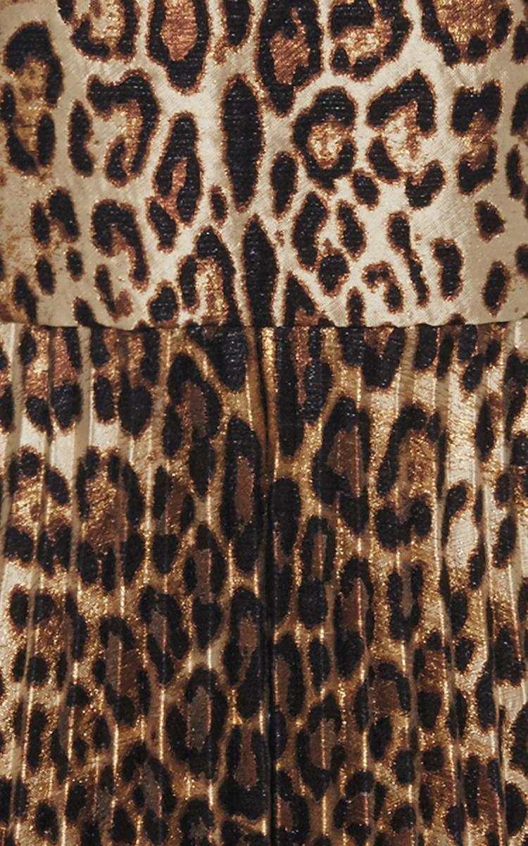 Red Valentino Pleated Leopard Jacquard Dress In Nero | ModeSens