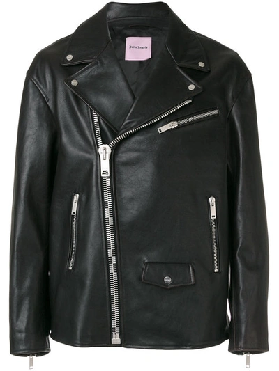 Palm Angels Multi-zip Biker Jacket In Black