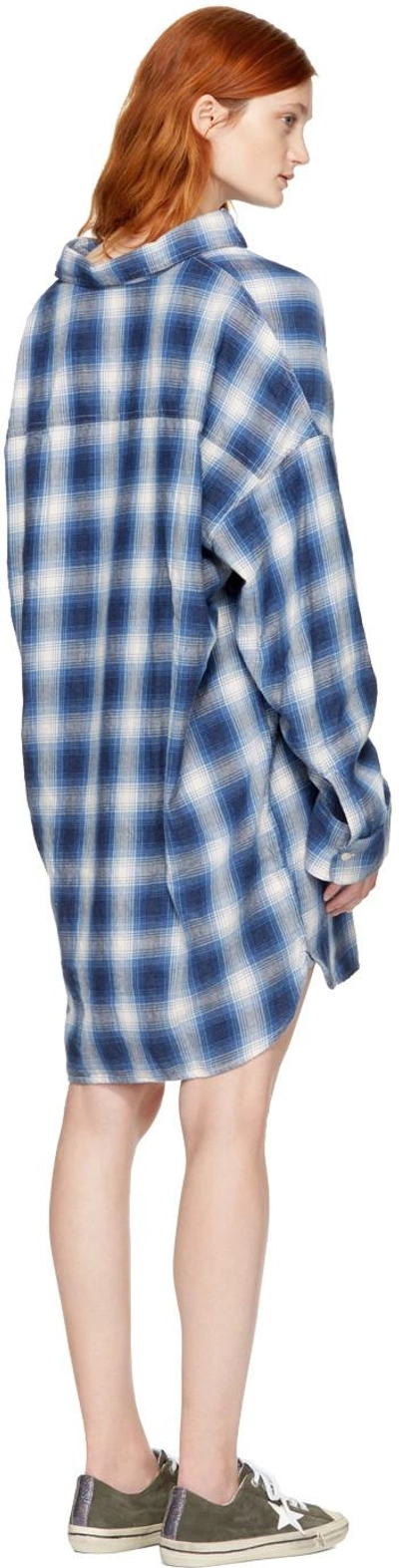 Shop R13 Blue Plaid Axl Button-down Shirt