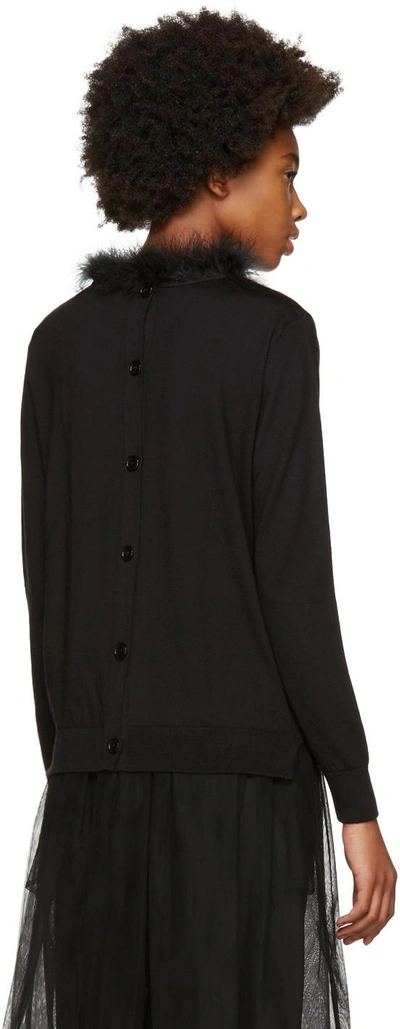 Shop Simone Rocha Black Marabou Sweater In 0616 Black