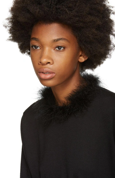 Shop Simone Rocha Black Marabou Sweater In 0616 Black
