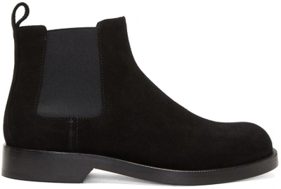 Shop Loewe Black Suede Chelsea Boots